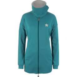 Shirt bawełniany rozpinany z zamkiem bonprix kobaltowy. Niebieskie koszulki damskie marki bonprix, bez wzorów, z bawełny, bez kołnierzyka. Za 37,99 zł.