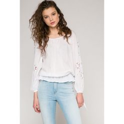 Pepe Jeans - Bluzka Jasmine. Niebieskie bluzki damskie marki Pepe Jeans, na co dzień, s, z haftami, z bawełny, casualowe, bez kołnierzyka, bez rękawów. W wyprzedaży za 219,90 zł.