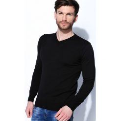 Swetry klasyczne męskie: Czarny Sweter Smart Casual