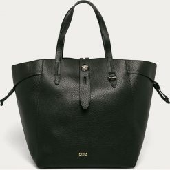 Furla - Torebka skórzana. Czarne torby damskie na zakupy Furla, w paski, ze skóry, na ramię, duże, bez dodatków. Za 1749,00 zł.