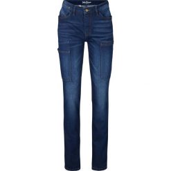 Dżinsy bojówki STRAIGHT bonprix niebieski. Niebieskie jeansy damskie bonprix, z jeansu. Za 129,99 zł.