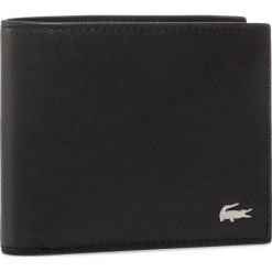 Duży Portfel Męski LACOSTE - Small Billfold NH1115FG Black 000. Czarne portfele męskie Lacoste, bez wzorów, ze skóry. Za 319,00 zł.