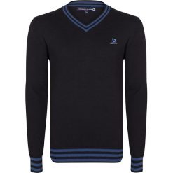 Sweter w kolorze czarnym. Czarne swetry męskie Giorgio di Mare, s, z haftami, z bawełny, bez kołnierzyka, bez kaptura. W wyprzedaży za 128,95 zł.