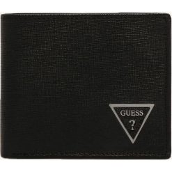 Guess Jeans - Portfel skórzany. Czarne portfele męskie Guess Jeans, z aplikacjami, z poliesteru. Za 299,90 zł.