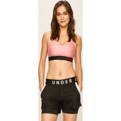 Under Armour - Biustonosz sportowy. Czarne biustonosze sportowe damskie Under Armour, s, z nadrukiem, z elastanu. Za 139,90 zł.