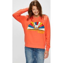 Wrangler - Bluza. Różowe bluzy damskie z nadrukiem marki Wrangler, s, z bawełny, bez kaptura. W wyprzedaży za 99,90 zł.