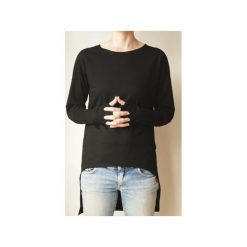 Bluza tunika asymetryczna Frak prostokąt Czarny. Czarne tuniki damskie One mug a day, s, bez wzorów, z elastanu, z długim rękawem, długie, bez kaptura. Za 249,00 zł.
