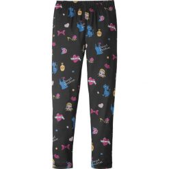 Legginsy dziewczęce: Legginsy z nadrukiem bonprix czarny z bajkowyym nadrukiem