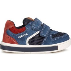 Geox - Buty dziecięce. Szare trampki chłopięce Geox, bez wzorów, ze skóry, sportowe, z okrągłym noskiem, bez zapięcia. Za 239,90 zł.