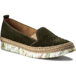 Espadryle MACIEJKA - 2966A-09/00-5 Zgniła Zieleń. Zielone espadryle damskie Maciejka, z aplikacjami, ze skóry, bez obcasa, na płaskiej podeszwie, bez zapięcia. W wyprzedaży za 189,00 zł.