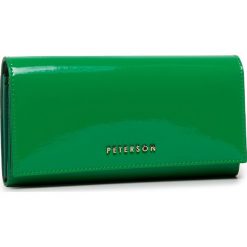Duży Portfel Damski PETERSON - 467-09-05-07 Green. Zielone portfele damskie Peterson, bez wzorów, ze skóry. Za 139,00 zł.