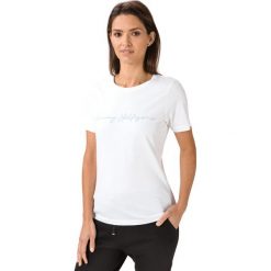 Tommy Hilfiger Alissa Koszulka Biały. Białe koszulki damskie TOMMY HILFIGER, l, z nadrukiem, z bawełny, bez kołnierzyka. Za 135,95 zł.