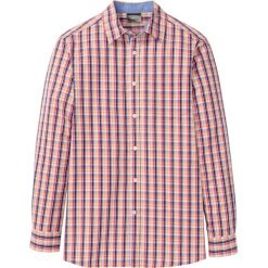 Koszula z długim rękawem w kratę bonprix w kolorową kratę. Różowe koszule męskie bonprix, xl, bez wzorów, bez kołnierzyka, z długim rękawem. Za 74,99 zł.