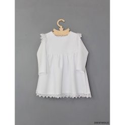 Sukienka z haftem chrzest. Białe sukienki dziewczęce z falbanami Pakamera, z haftami, z tkaniny, z długim rękawem, długie. Za 129,00 zł.
