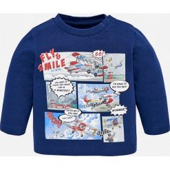 Mayoral - Longsleeve dziecięcy 68-98 cm. Niebieskie t-shirty chłopięce Mayoral, z nadrukiem, z bawełny, z długim rękawem. W wyprzedaży za 39,90 zł.