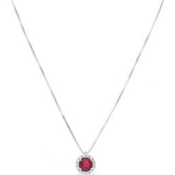 Wspaniały Naszyjnik - złoto 750, Brylant 0,05ct,rubin. Żółte naszyjniki damskie W.KRUK, z brylantem, złote. Za 4290,00 zł.