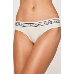 Calvin Klein Underwear - Stringi. Białe majtki damskie Calvin Klein Underwear, l, z elastanu. W wyprzedaży za 59,90 zł.