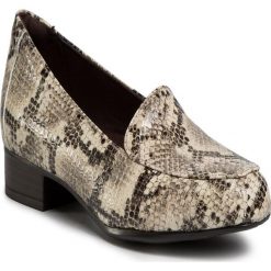 Półbuty CLARKS - Juliet Lora 261474674 Taupe Snake. Brązowe półbuty damskie Clarks, na co dzień, bez wzorów, ze skóry ekologicznej, bez obcasa, na obcasie, bez zapięcia. Za 339,00 zł.