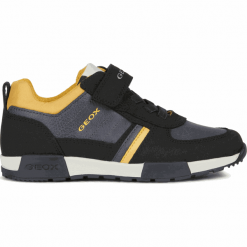 Geox tenisówki chłopięce Alfier 38 czarno-żółte. Żółte buty chłopięce sportowe Geox, bez zapięcia. Za 279,00 zł.