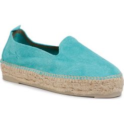 Espadryle MANEBI - Slippers D M 3.6 D0 Aquamarine. Niebieskie espadryle damskie Manebi, bez wzorów, ze skóry, bez obcasa. W wyprzedaży za 289,00 zł.
