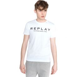 Replay Koszulka Biały. Białe podkoszulki męskie Replay, xl, z nadrukiem, z bawełny, z krótkim rękawem. Za 188,95 zł.
