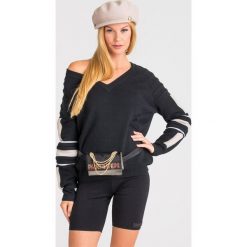 SWETER PATRIZIA PEPE. Czarne swetry damskie Patrizia Pepe, s, z aplikacjami, z dzianiny, bez rękawów, bez kaptura. Za 713,40 zł.
