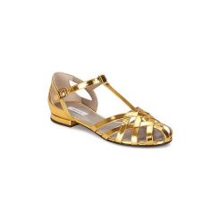 Sandały Marc Jacobs Tripon. Żółte sandały damskie marki Marc Jacobs, bez wzorów, bez obcasa, bez zapięcia. Za 1543,20 zł.