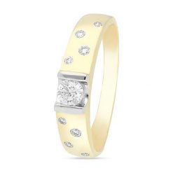 RABAT Pierścionek Złoty - złoto 585, Brylant 0,33ct. Żółte pierścionki damskie W.KRUK, z brylantem, złote. W wyprzedaży za 4190,00 zł.