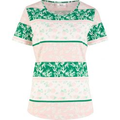 Shirt z nadrukiem, krótki rękaw bonprix zielony miętowy z nadrukiem. Zielone koszulki damskie bonprix, z nadrukiem, bez kołnierzyka, z krótkim rękawem. Za 37,99 zł.