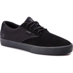 Tenisówki ETNIES - Jameson Vulc 4101000449 Black/Black/Black 004. Czarne półbuty męskie Etnies, bez wzorów, ze skóry, bez zapięcia. W wyprzedaży za 219,00 zł.