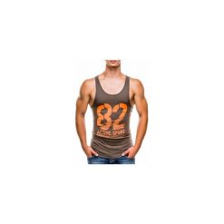 Bokserka męska z nadrukiem S826 - khaki. Brązowe bokserki męskie Ombre Clothing, s, z nadrukiem, bez kołnierzyka. Za 19,99 zł.