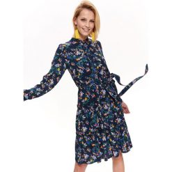 SUKIENKA MIDI W KWIATOWY WZÓR. Szare sukienki damskie Top Secret, na co dzień, na lato, z nadrukiem, z tkaniny, eleganckie, bez kołnierzyka, z długim rękawem, długie, midi. Za 169,99 zł.