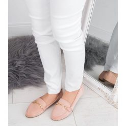 Mokasyny damskie Abloom 9988-128 Różowe. Różowe mokasyny damskie ABLOOM, z tworzywa sztucznego, eleganckie, na płaskiej podeszwie. Za 59,00 zł.
