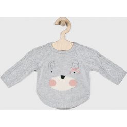 Blukids - Sweter dziecięcy 56-74 cm. Szare swetry dziewczęce Blukids, bez wzorów, z bawełny, z okrągłym kołnierzem, bez rękawów, bez kaptura. W wyprzedaży za 49,90 zł.