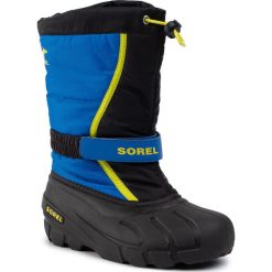 Śniegowce SOREL - Youth Flurry NY1965 Black/Super Blue/Noir/Ultra Bleu 014. Niebieskie śniegowce dziewczęce Sorel. W wyprzedaży za 219,00 zł.
