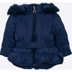 Blukids - Kurtka dziecięca 68-98 cm. Niebieskie kurtki dziewczęce Blukids, w paski, z poliesteru, krótkie, z kapturem. W wyprzedaży za 49,90 zł.