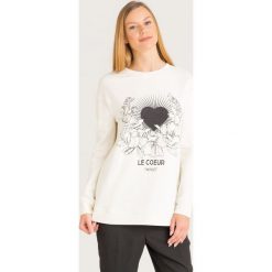 BLUZA LE COEUR TWINSET. Białe bluzy damskie Twinset, s, z nadrukiem, z bawełny, bez rękawów, bez kaptura. Za 335,30 zł.