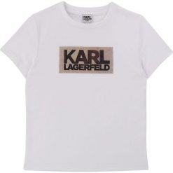 Karl Lagerfeld - T-shirt dziecięcy 162-174 cm. Białe t-shirty chłopięce KARL LAGERFELD, z nadrukiem, z bawełny, bez rękawów. W wyprzedaży za 219,90 zł.