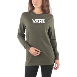 Vans Flying Koszulka Zielony. Zielone koszulki damskie Vans, xl, z nadrukiem, z bawełny, bez kołnierzyka. Za 137,95 zł.