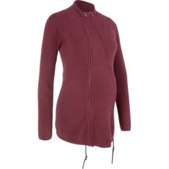 Golfy damskie: Sweter rozpinany ciążowy z wstawką niemowlęcą bonprix czerwony klonowy