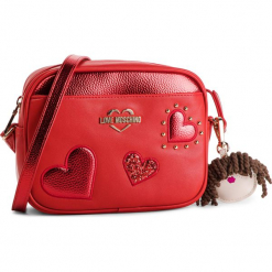 Torebka LOVE MOSCHINO - JC4060PP17LF0500 Rosso. Czerwone torebki klasyczne damskie marki Love Moschino, bez wzorów, ze skóry ekologicznej, na ramię, bez dodatków. Za 719,00 zł.