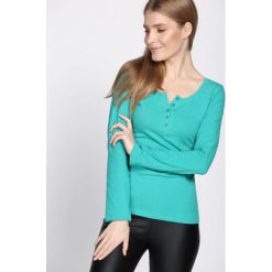 Miętowa Bluzka Consensus. Zielone bluzki longsleeves Born2be, l, z okrągłym kołnierzem. Za 29,99 zł.