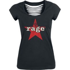 Rage Against The Machine Vintage Rage Star Koszulka damska czarny. Czarne bluzki z odkrytymi ramionami marki Rage Against The Machine, m, z nadrukiem, retro, z dekoltem na plecach. Za 99,90 zł.
