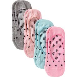 Skarpetki stopki do balerin (6 par) bonprix w kolorowe groszki. Szare skarpetki damskie bonprix, w grochy, z bawełny. Za 44,99 zł.