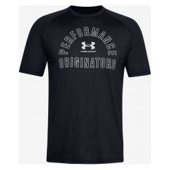 Under Armour Originators Tech™ Koszulka Czarny. Czarne podkoszulki męskie Under Armour, xl, z nadrukiem, z poliesteru, z krótkim rękawem. Za 137,95 zł.
