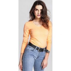 Pomarańczowa Bluzka Make Off. Pomarańczowe bluzki damskie marki other, xl, bez wzorów, bez kołnierzyka, z długim rękawem. Za 29,99 zł.