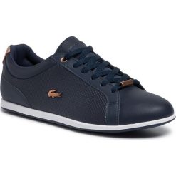 Sneakersy LACOSTE - Rey Lace 319 2 Cfa 7-38CFA0017092 Nvy/Wht. Niebieskie półbuty damskie Lacoste, na co dzień, bez wzorów, ze skóry ekologicznej, bez obcasa, na płaskiej podeszwie, bez zapięcia. Za 499,00 zł.