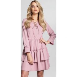 Różowa Sukienka Loner. Różowe sukienki damskie other, bez wzorów, bez kołnierzyka, bez rękawów, mini. Za 79,99 zł.