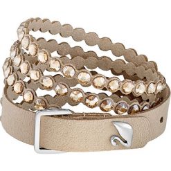 Swarovski - Bransoletka Power. Brązowe bransoletki damskie Swarovski, z materiału, z kryształem. Za 299,90 zł.