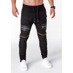 SPODNIE MĘSKIE JOGGERY P708 - CZARNE. Czarne joggery męskie marki Ombre Clothing, m. Za 79,00 zł.